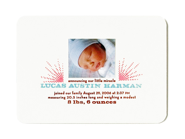 Lucas’ Birth Announcement
